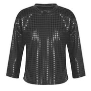 Boys Long Sleeved T Shirt Sequin Glitter Party Dance T-Shirt Casual Versatile Tshirt